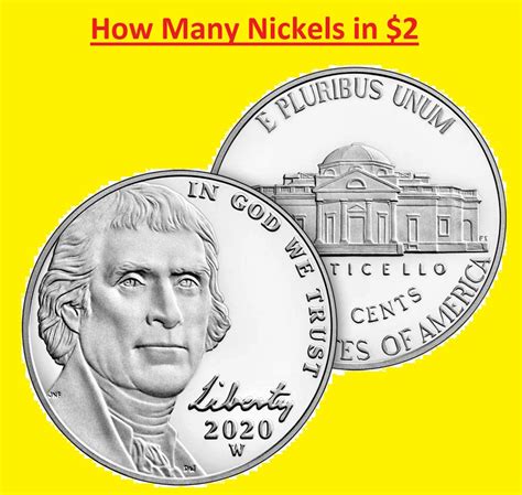 2 nickels ÷ 2 = 1 dime. 10 pennies. 2 nickels × 5 = 10 pennies. 10 cents. 2 nickels × 5 = 10 cents. 0 fifty-dollar bill. 2 nickels ÷ 1000 = 0 fifty-dollar bill. 0 hundred-dollar bill. 2 …